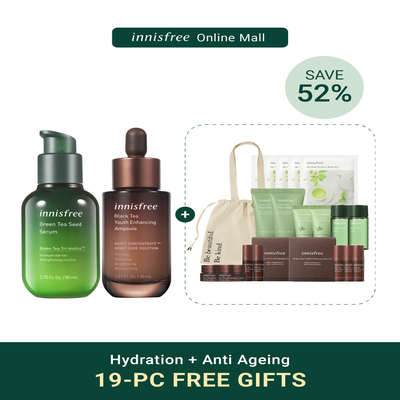 Green Tea + Black Tea Ampoule Duo Set (Hydrating + Anti Ageing)